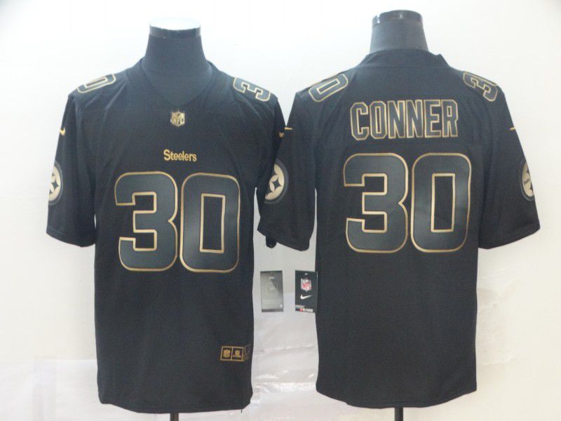 Men Pittsburgh Steelers 30 Conner Nike Vapor Limited Black Golden NFL Jerseys